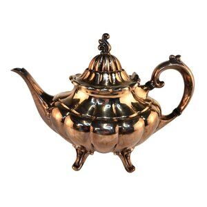 Reed and Barton Silver Plated Teapot Holiday 7050 Victorian Style Footed Vintage